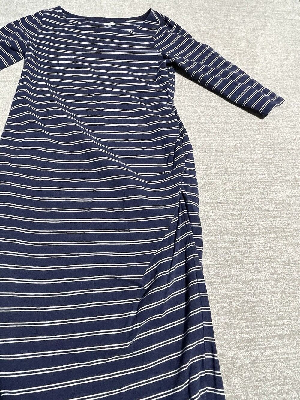 Old Navy Dress Women's Small Maternity Long Sleeve Blue Stripe Fitted Dress - Picture 3 of 10